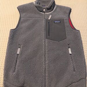 Patagonia Gray and Red Fleece Vest